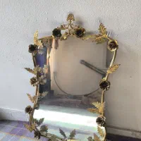 آینه قدیمی برنزی سالم وتمیز