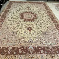فرش دستباف ۹ متری تبریز ۵۰ رج چله ابریشم علیا