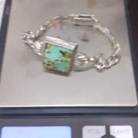 دستبند دستساز با سنگ فیروزه نیشابور اصل