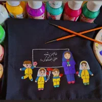 مقنعه نقاشی شده / نقاشی روی مقنعه|لباس|درگز, |دیوار