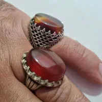 انگشتر عقیق سرخ ناب وعقیق سلیمانی