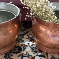 ۲ عدد ظرف بزرگ مسی قدیمی