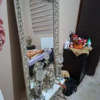 آینه شمعدون برنجی همراه با ساعت و کنسول