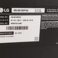 تلویزیون ال جی 49 اینچ اصل کره مدل 49LK6100PVA