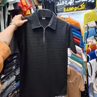 تیشرت مشکی نیم زیپ
