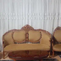 مبل استیل 9 نفره چوب گردو|مبلمان خانگی و میز عسلی|باغستان, |دیوار