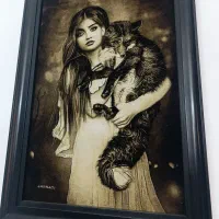 تابلو فرش دختر روباه|تابلو فرش|تبریز, |دیوار