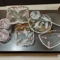 ظروف پذیرایی آلمانی دو رنگ گل برجسته