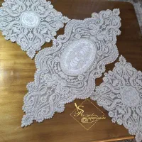 ست رومیزی دانتل ۳ تکه زری دوزی شده