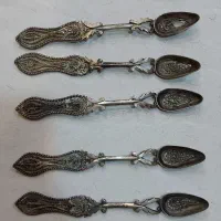 قاشق نقره ملیله کاری آنتیک