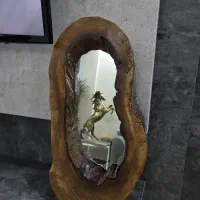 قاب آینه چوبی دیواری چوب روستیک