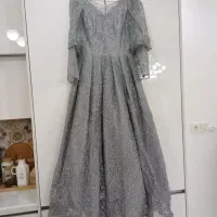 لباس مجلسی بلند رنگ نقره ایی