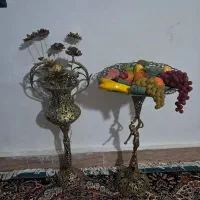 تعدادی برنز اصل وسنگین قدیمی. سماورآینه گلدان|کلکسیون اشیاء عتیقه|خرم‌آباد, |دیوار