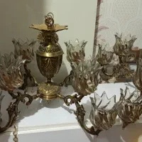 لوستر برنز ۴ شاخه ۸ شعله|لوستر و چراغ آویز|کرمانشاه, |دیوار