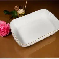 ظرف سرو لمونژ لبه طلایی