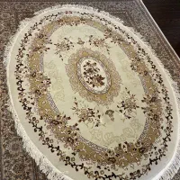 فرش ماشینی بیضی شکل 2متر در 1/5متر