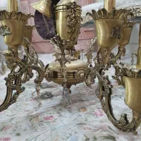 لوستر 10شعله برنجی و دیوارکوب برنجی