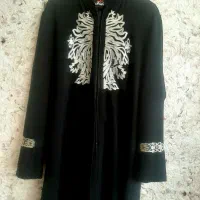 مانتو کرپ کش مشکی دکمه ریلی