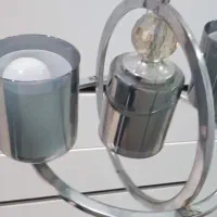 لوستر سه شعله نقره ای|لوستر و چراغ آویز|تهران, ستارخان|دیوار