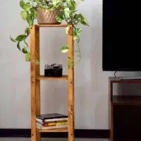 استند گلدان میز چوبی سه طبقه