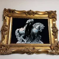 تابلو فرش اسب و سوارکار