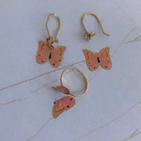 گوشواره بچگانه و انگشتربچگانه طلا