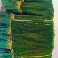 لباس محلی مخمل سبزچین دستی دامن آستردوزی