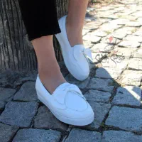 کفش ونس پاپیونی سفید زنانه