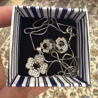 گردنبند نقره با گوشواره اش