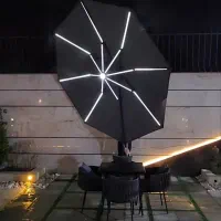 سایبان چتر پایه کنار باغی پارکی ویلایی تاشو متحرک