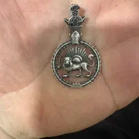 پلاک نقره ۹۹۹شیر خورشید دست ساز ایتالیایی