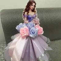 عروسک با گل ربانی یک هدیه خاص|گل مصنوعی|تهران, نارمک|دیوار