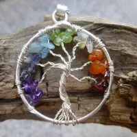 آویز سنگ هفت چاکرا مدل درخت زندگی