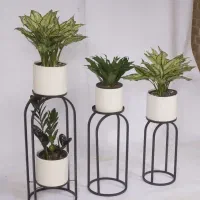 پایه گلدان فلزی تک و 3 تایی سایز بندی تولیدی-