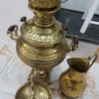 سماورطلایی برنجی|سماور، چایساز، قهوهساز|اقبالیه, |دیوار