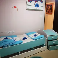 سرویس خواب نوزاد-کودک،برند ساحل چوب،طرح اسمورف|اسباب و اثاث بچه|قزوین, |دیوار