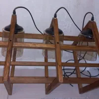 لوستر چوبی ۳شعله آکبند|لوستر و چراغ آویز|پرند, فاز ۶|دیوار