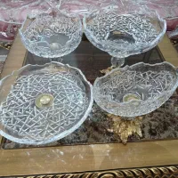 ظروف کریستال پایه برنز نو