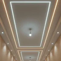 گچکاری . نور مخفی و قاب بندی