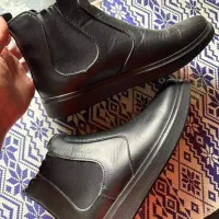 نیم بوت چرم مشکی