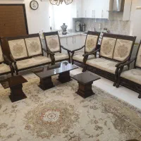 مبل استیل ۸ نفره بسیار تمیز  و مبل راحتی ۸ نفره
