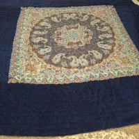 لحاف کرسی مشکی طوفان ابعاد 3.5 در 3.5 وسط ترمه