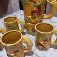 یک دست پارچ وشش لیوان ژاپنی عتیقه|کلکسیون اشیاء عتیقه|خسروشاه, |دیوار