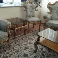 مبل استیل 9نفره همراه با3عددمیز وعسلی. شیک وزیبا|مبلمان خانگی و میز عسلی|کرمانشاه, |دیوار