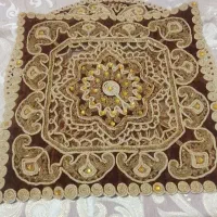 رومیزی زرباف با رومیزی ترمه دوزی کمیاب لوکس