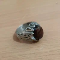 انگشتر نقره روس عقیق جزع یمانی