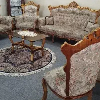 مبل استیلسالم در حد نو.چوب تمام راش .منبت عربی