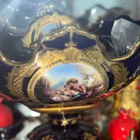 میوه خوری لیلی و‌ مجنون سرمه ای طلاکوب نپال