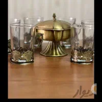 استکان گالش دار با قندان|ظروف سرو و پذیرایی|اصفهان, ارداجی|دیوار