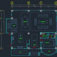 نقشه کشی طراحی ویلا کلبه محوطه اتوکد ازبیلت سازه